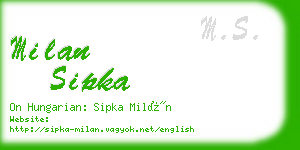 milan sipka business card